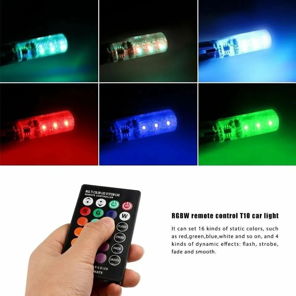 RGB led лампочки Т10 с пультом.