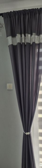 2szt. Szare zasłonki cyrkonie