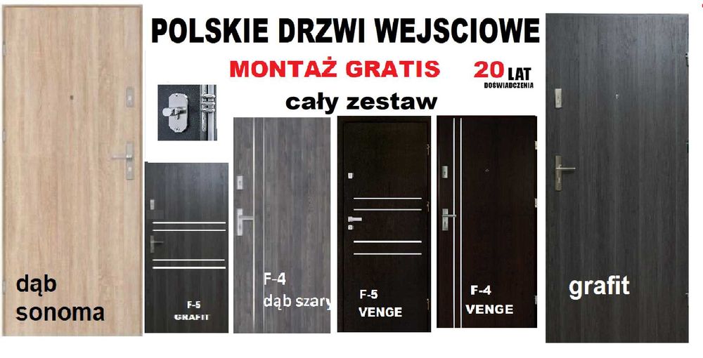Drzwi z montażem do mieszkania wejściowe ZEWNĘTRZNE-wewnątrzklatkowe