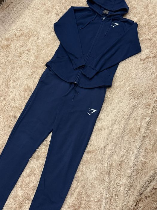 Синий Спортивный костюм gymshark джимшарк штаны + кофта оригинал m