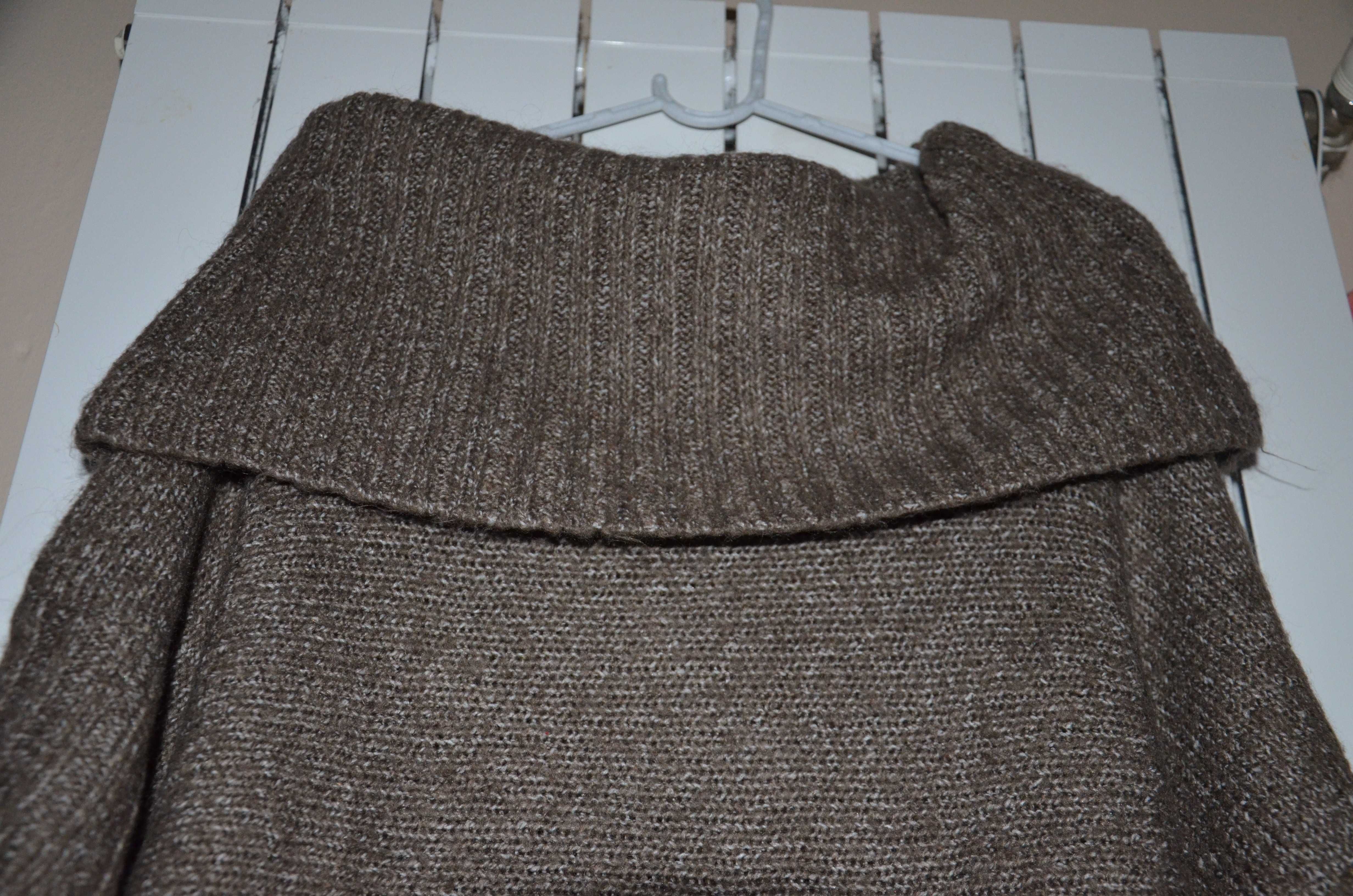 Designerski sweter brązowy w melanżu Atmosphere r. 40