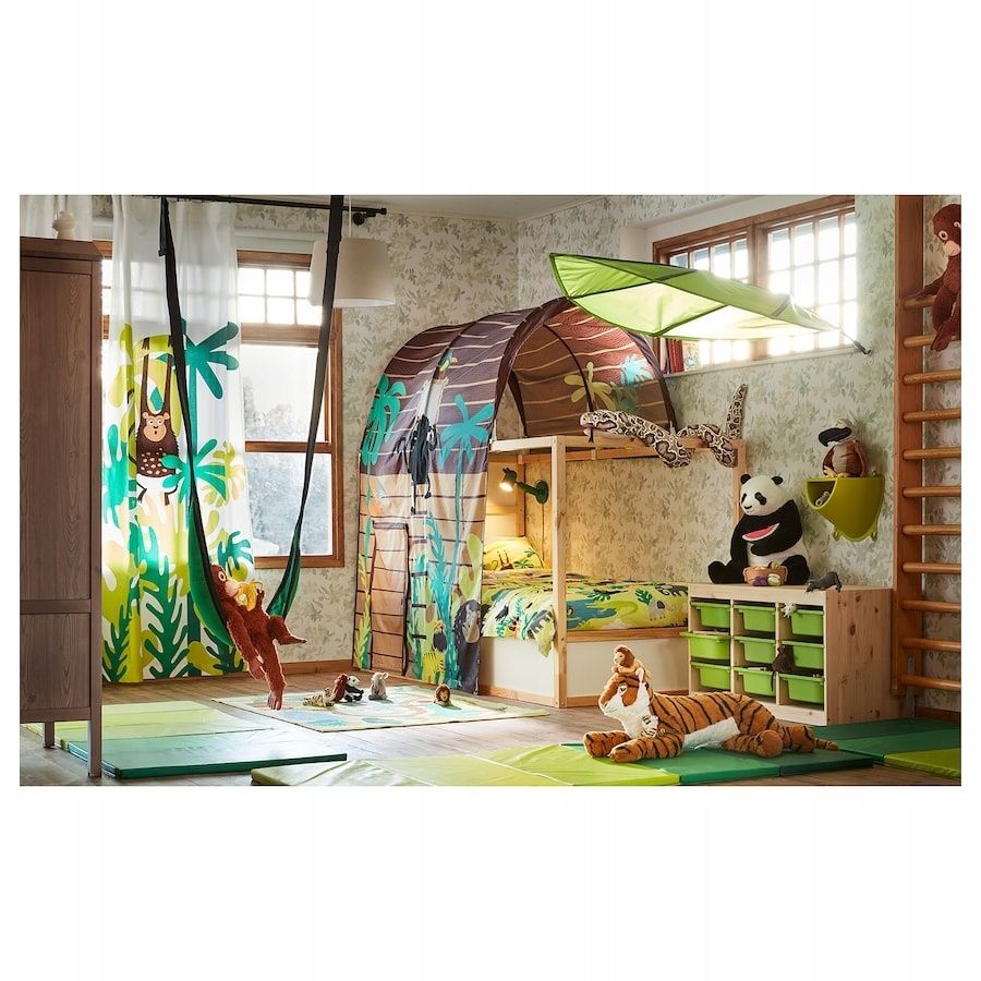 Łóżko kura ikea + zestaw dżungla