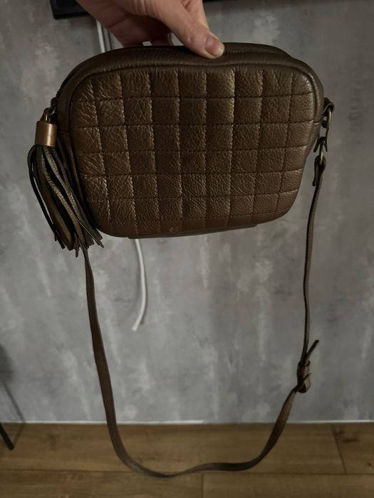 Сумка Intent золота шкіряна крос боді