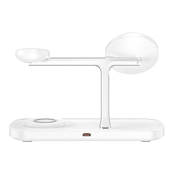 Tech-Protect Qi15W-A45/3In1 Magnetic Magsafe Wireless Charger White