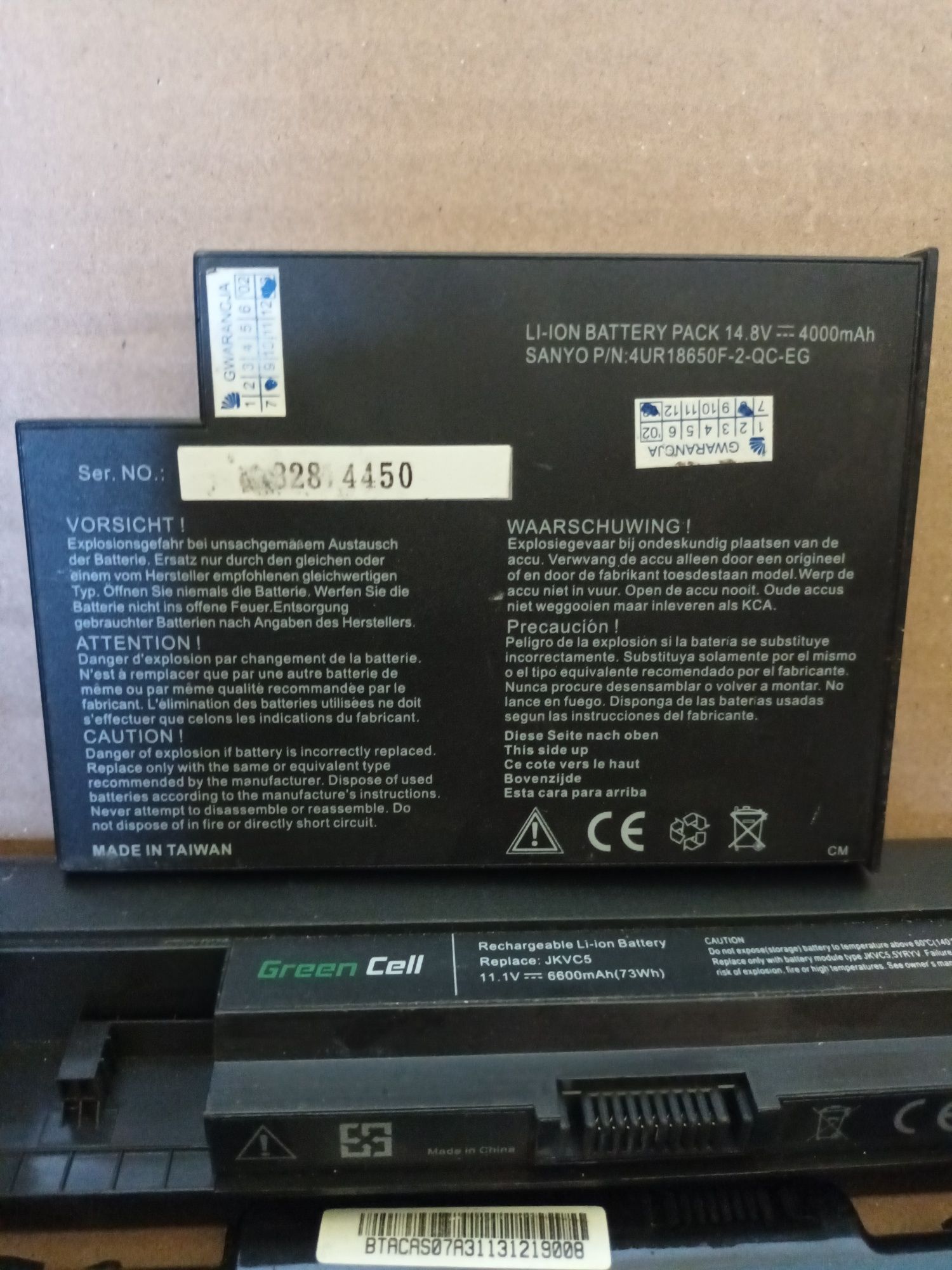 Baterie od laptopów na ogniwa 10 szt
