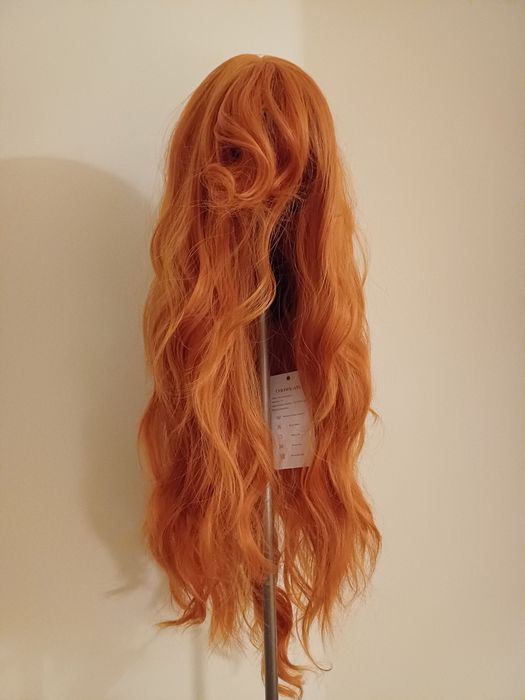 Peruca de cabelo comprido ruivo / laranja (60 cm) - NOVA