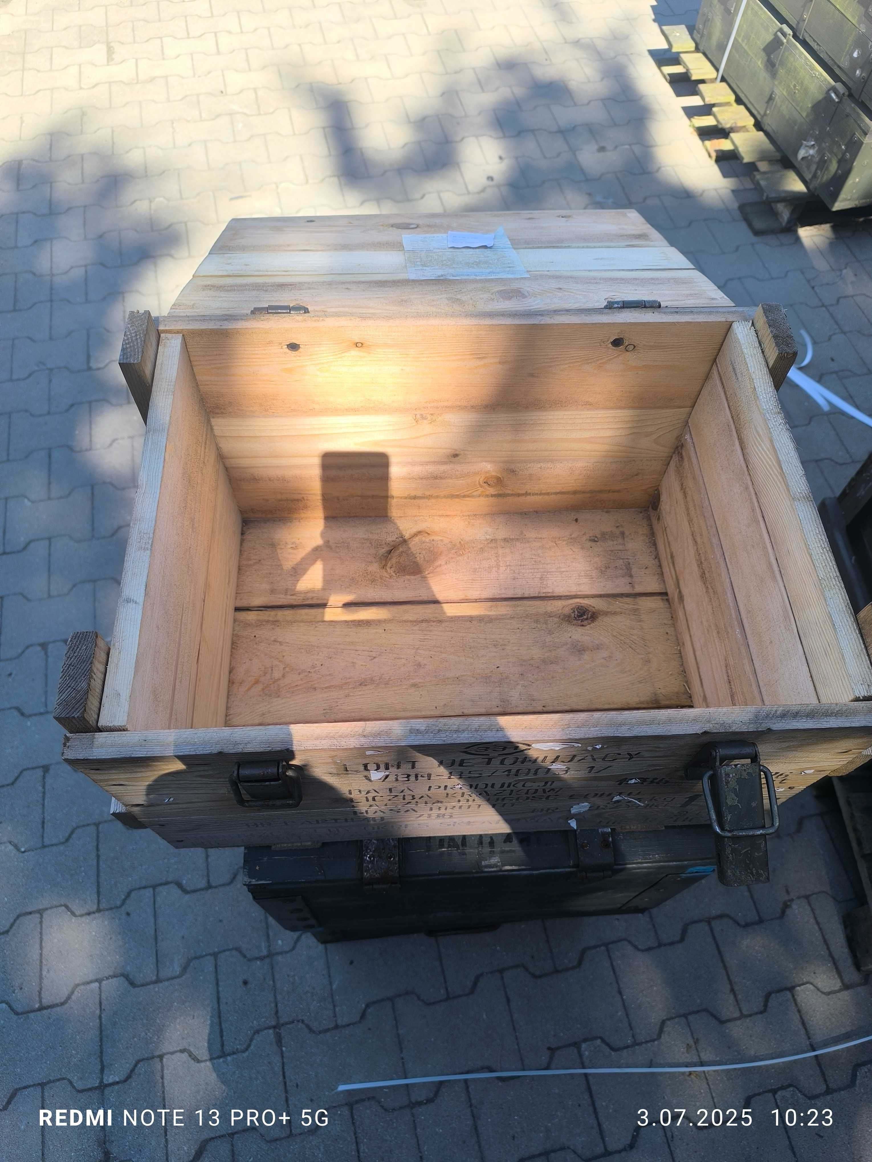Skrzynia Drewniana - 41L - 60 x 39 x 36 Kufer z Klamrami