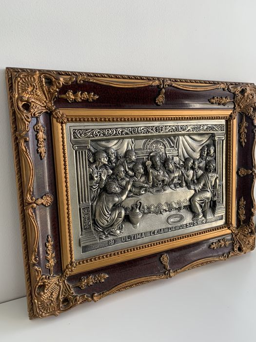 Quadro Ultima ceia de Jesus em estanho