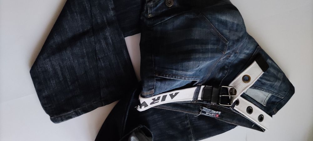 R. 32 Nowe Męskie Spodnie Jeans Skate Bojówki pasek Airwalk