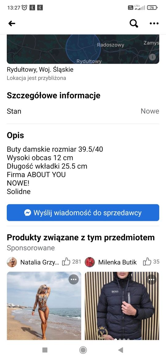 Buty Sandały z rzemykami About You rozm 39.5/40 cena sklep 203zl