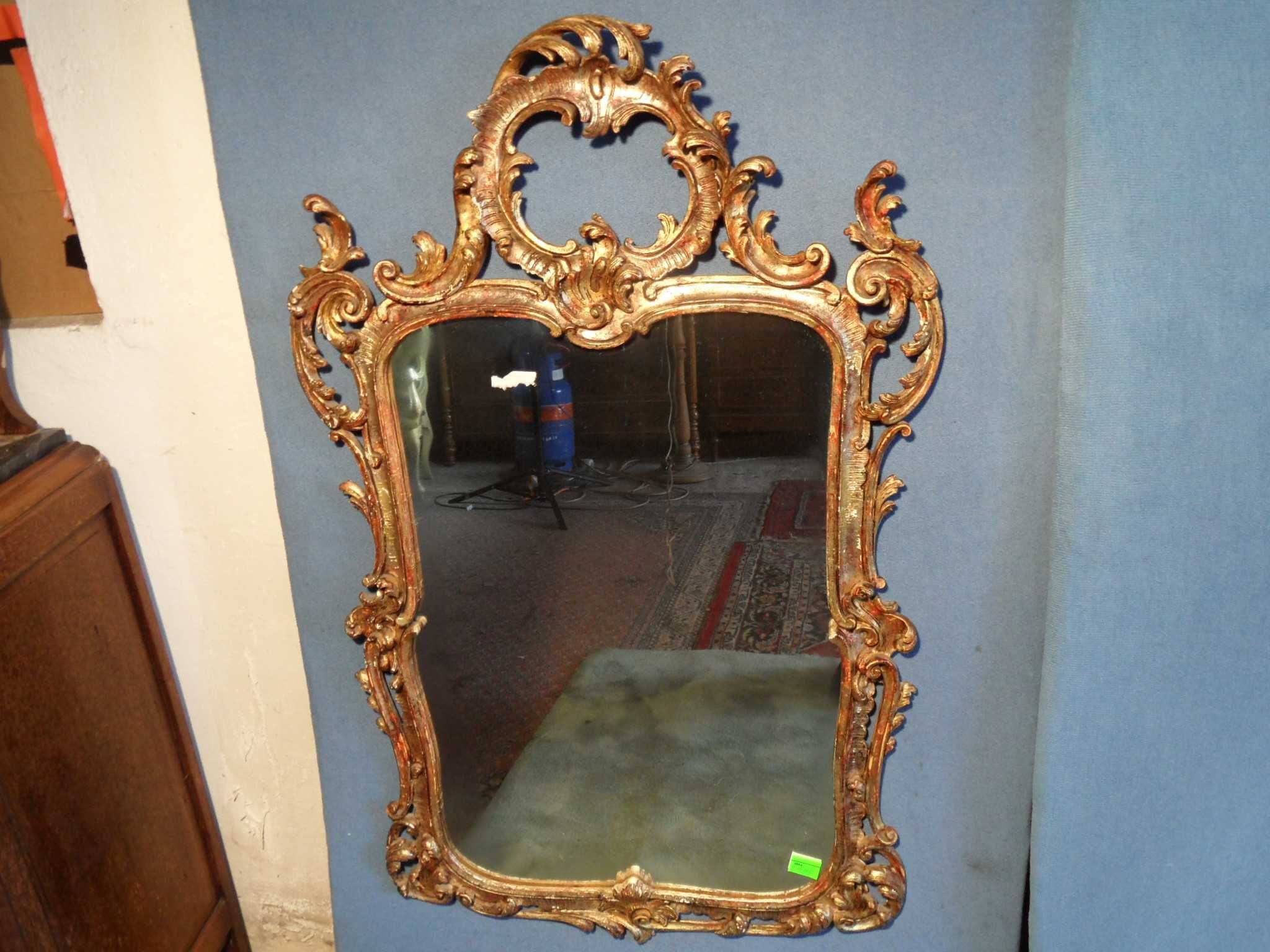 Lustro Barokowe Złocone z Rozetą  Unikat  z Włoch