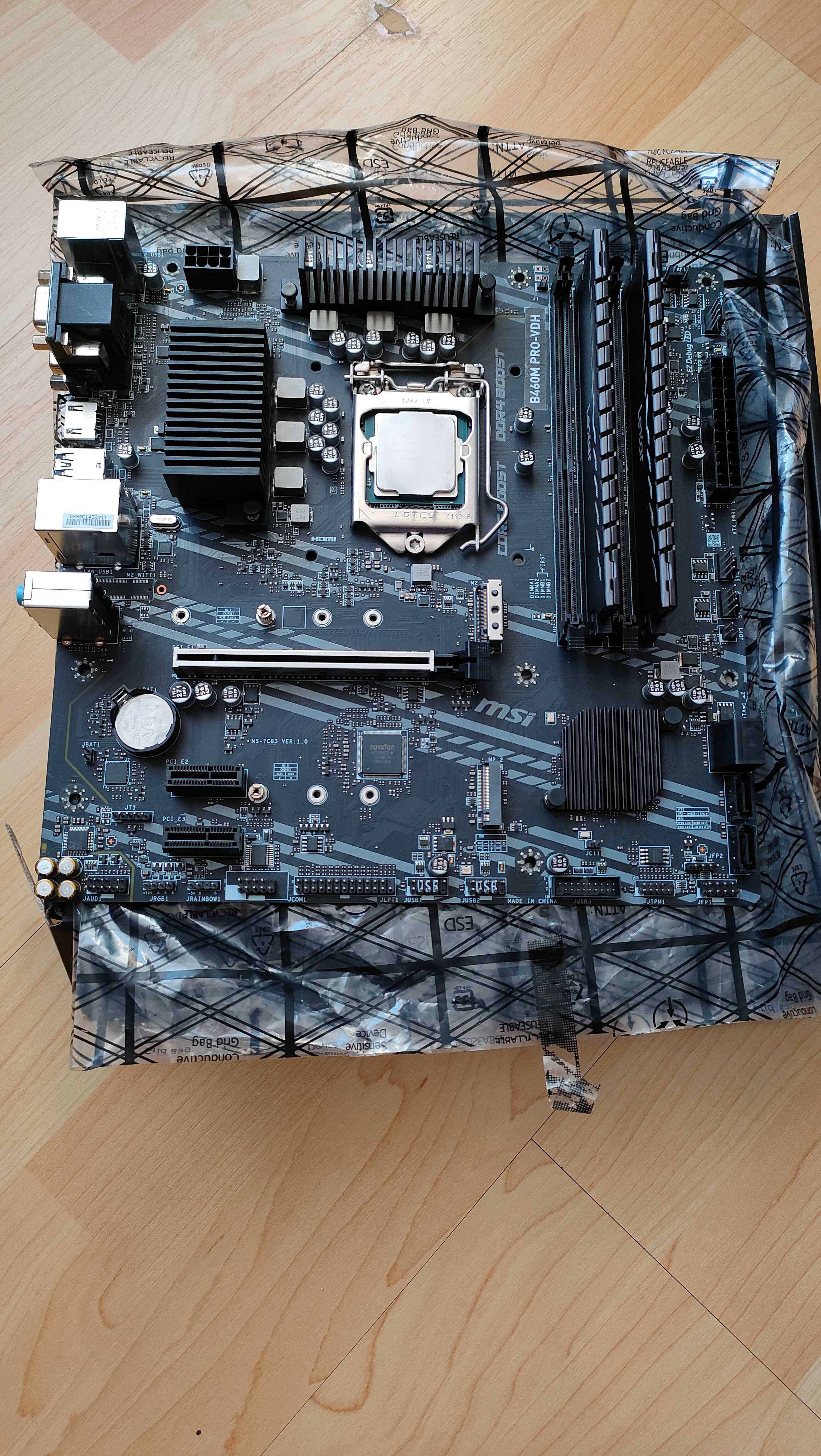 zestaw- i5-10400f, msi b460m pro-vdh, lexar ddr4 16gb, wifi, bluetooth