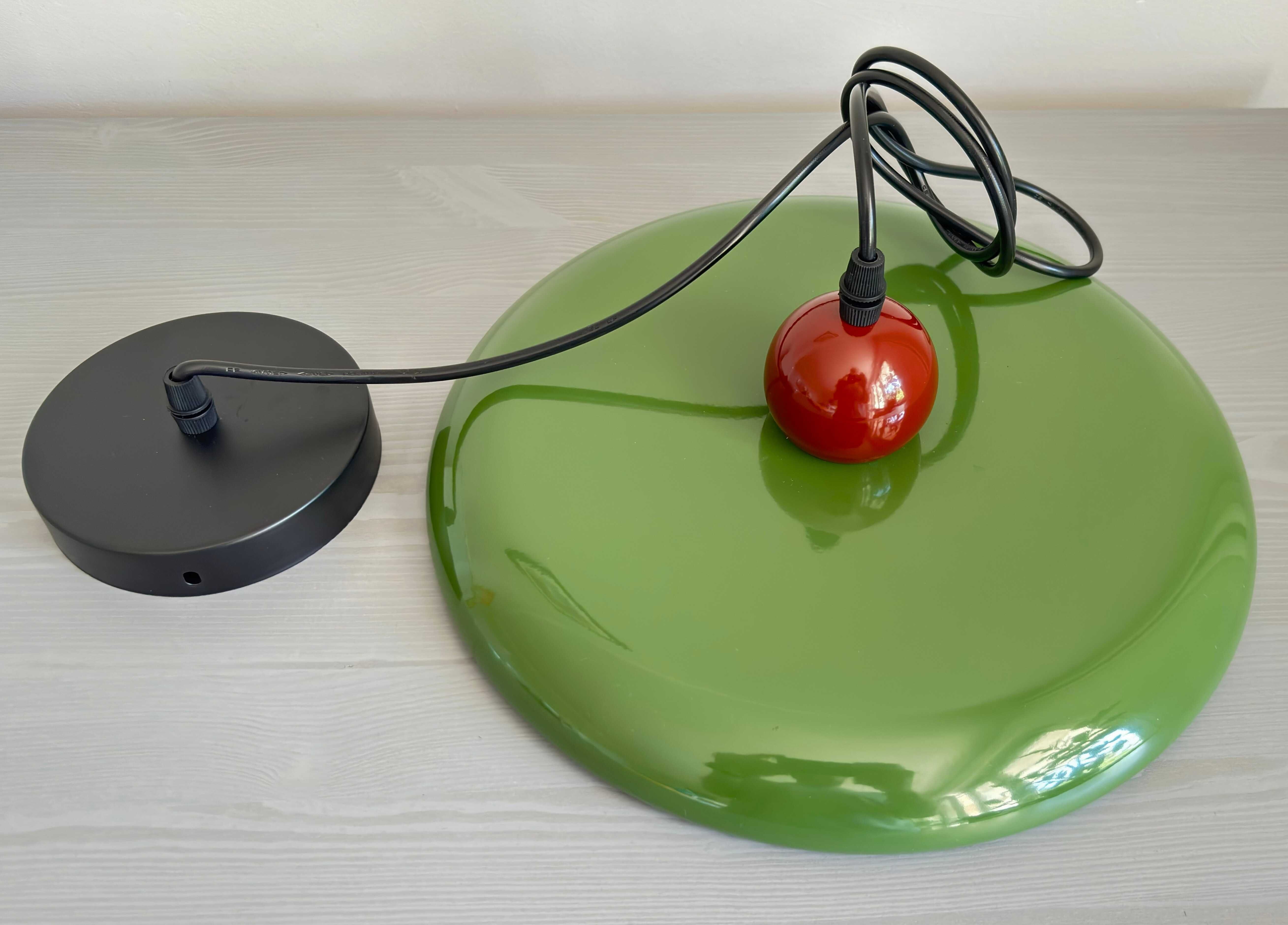 3 x Lampa wisząca retro LED zielono-czerwona do salonu lub kuchni