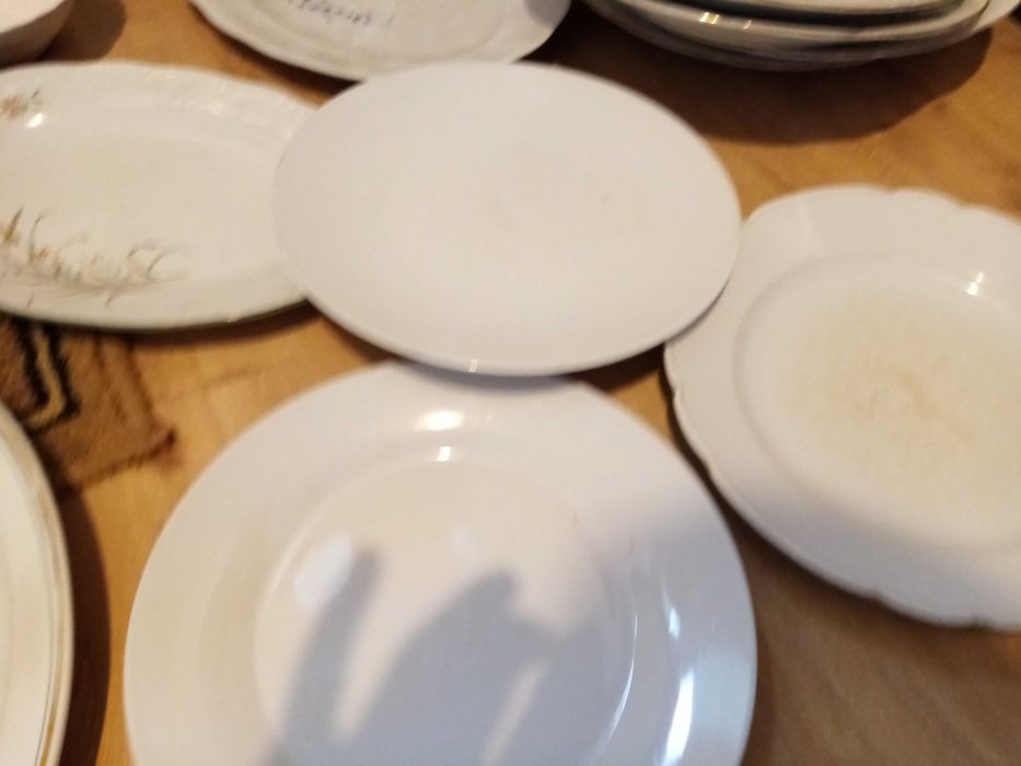 Zestaw białe talerze półmiski uzywane dużo