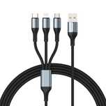 BWOO kabel 3w1 USB - USB-C, Lightning, Micro USB 1m 3A X274 czarny