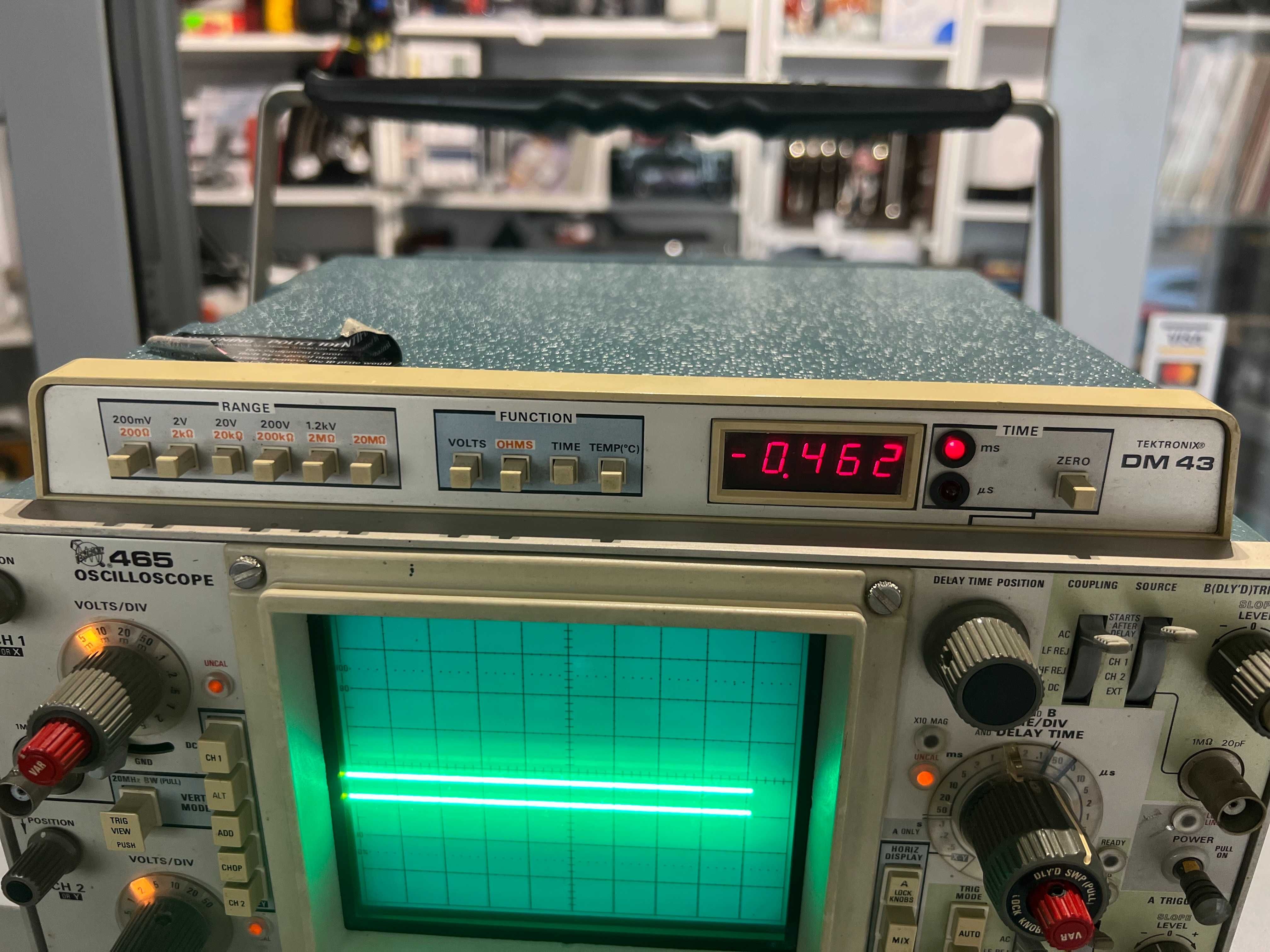 TEKTRONIX 465 Oscyloskop 2-kanałowy+ moduł multimetra + 1szt na części