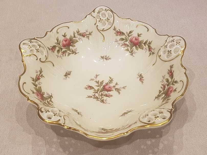 Patera na nogach oraz misa "Moliere Moosrose", porcelana Rosenthal