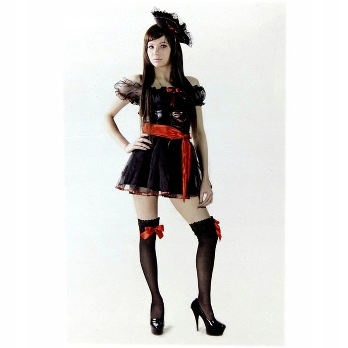 Kostium Piratki w rozmiarze S-M - sukienka, opaska, kapelusz