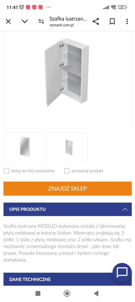 Szafka lustrzana moduo 40 cm/ 80 cm Godula 10.24