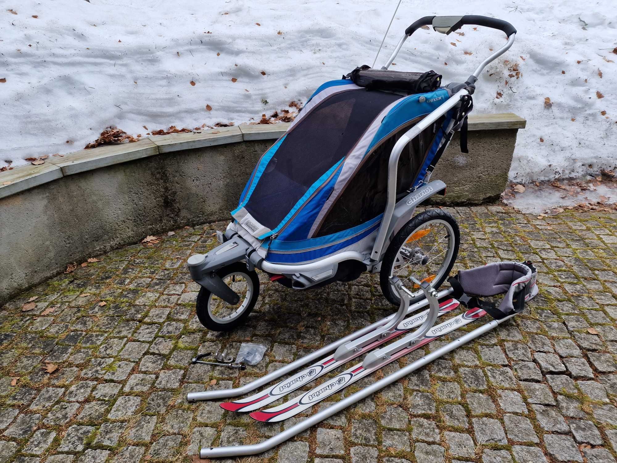 Thule Chariot Chinook 1 osobowa Przyczepka rowerowa wózek + SKISET