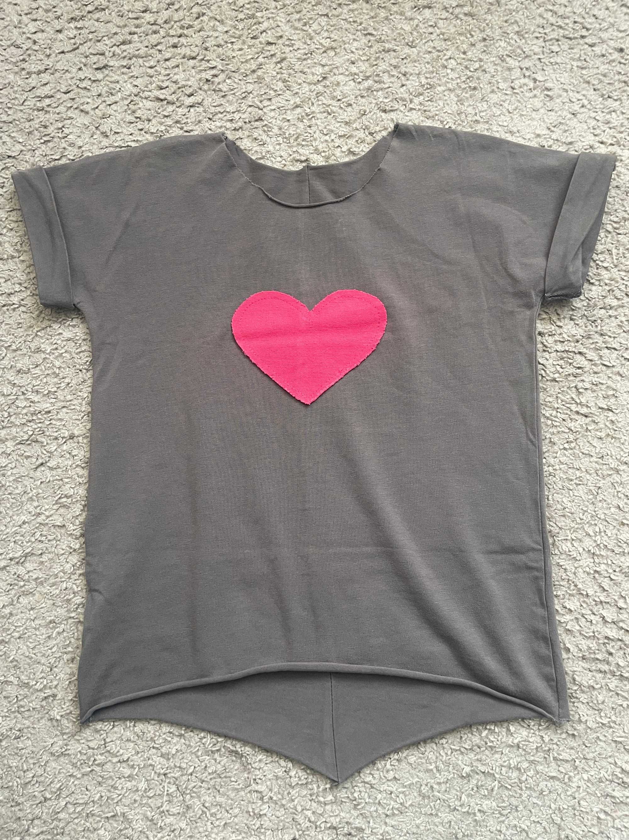 Koszulka szara dla dziewczynki 6-7 lat, hand made
