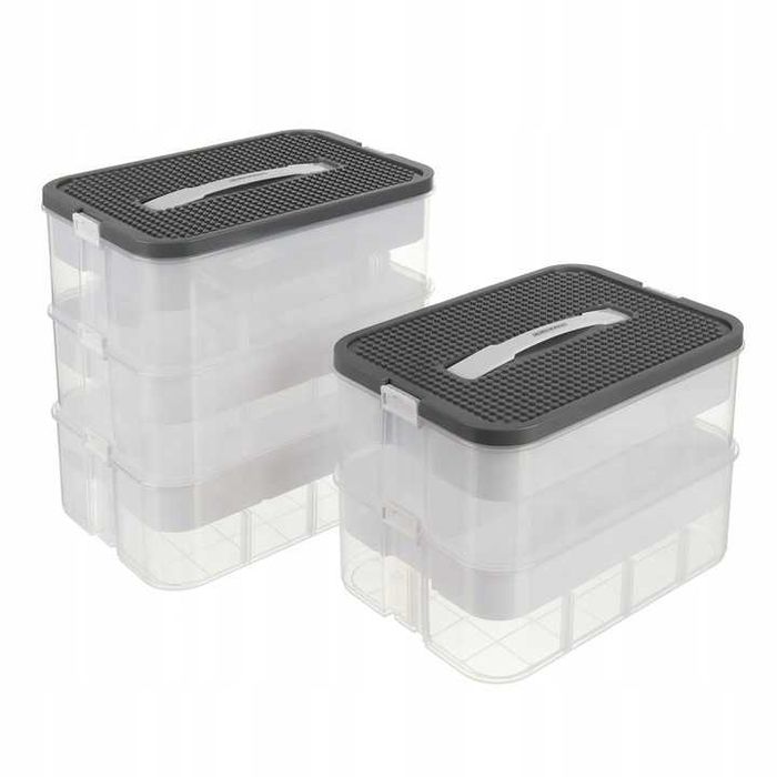 DUŻY MODUŁOWY pojemnik na klocki 5 poziomów z przegródkami