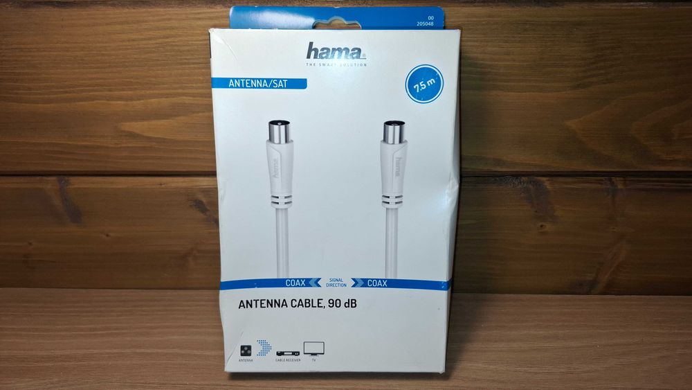 Kabel Antenowy - HAMA - Kabel Koncentryczny - DVB-T2 - 7,5 metra