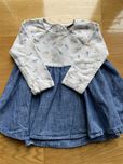 sukienka NEXT ptaszki jeans roz. 86