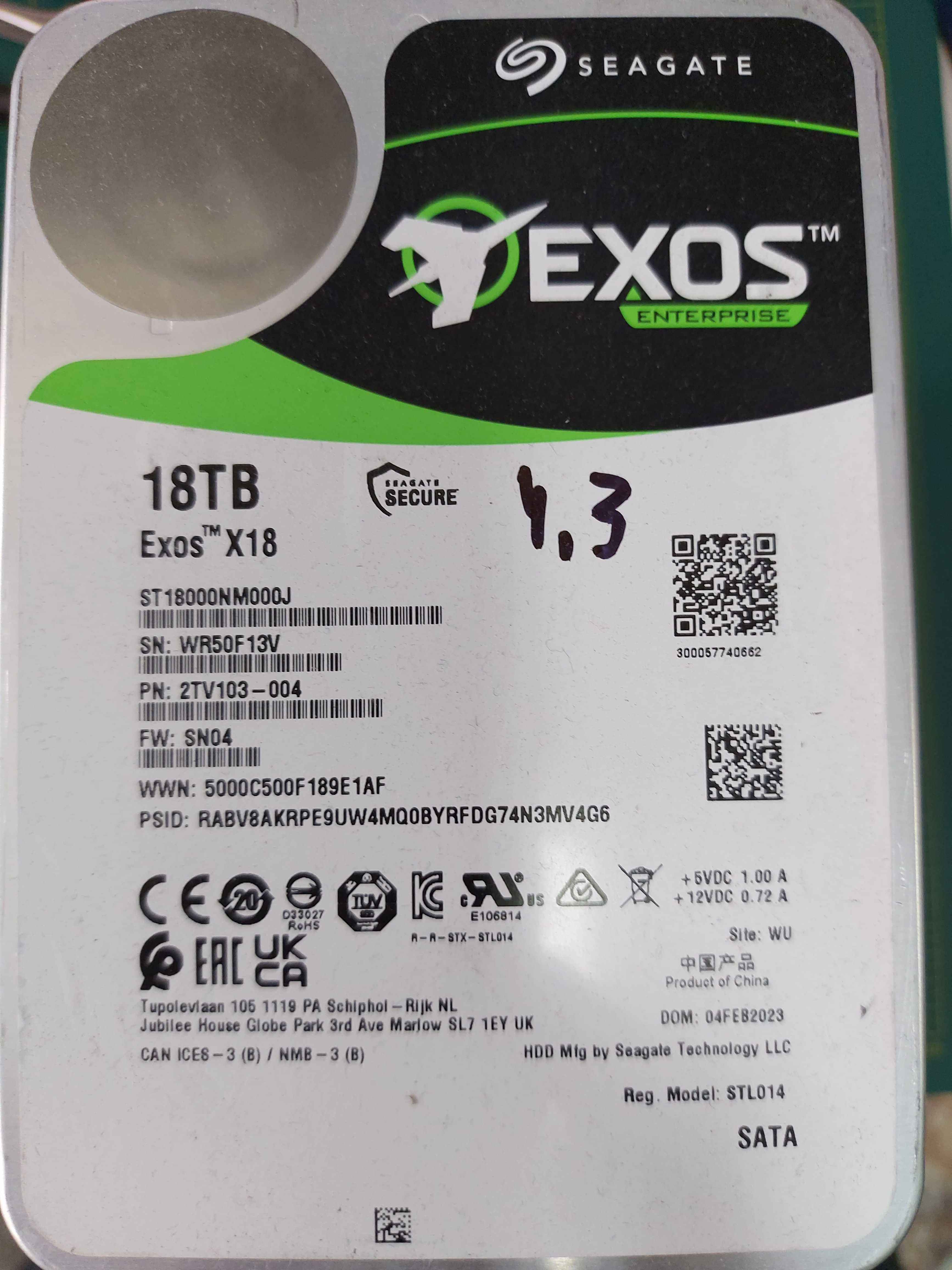 18Tb 7200/512 жорсткий диск Seagate SATA3 HDD 3,5" WD в ідеалі