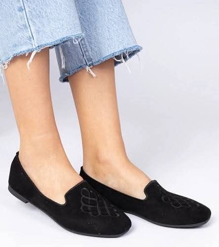 Baleriny damskie z haftem