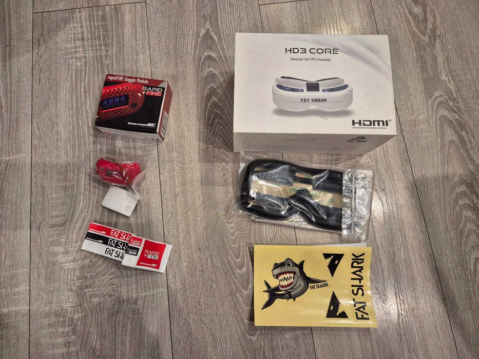 Gogle Fatshark HD3 + Rapidfire + 3 anteny