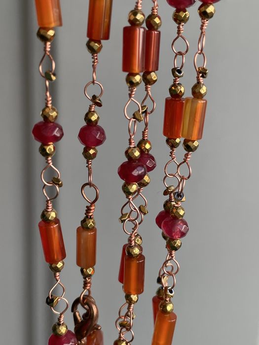 Colar com Corniolas Laranjas