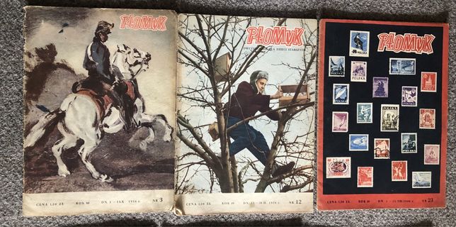 Czasopisma Płomyk z 1956 roku 3 sztuki dla kolekcjonera