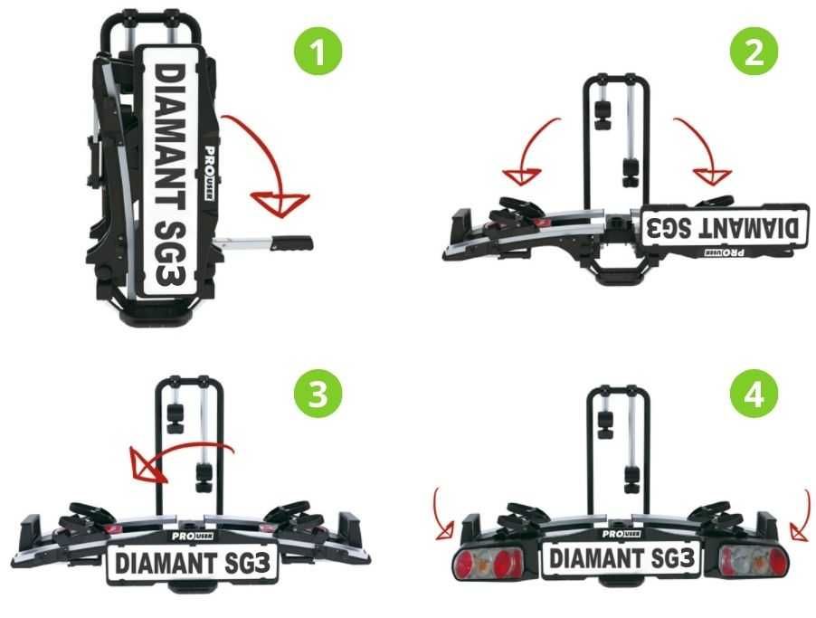 Platforma rowerowa na hak na 3 rowery PROUSER Diamant SG3 składana