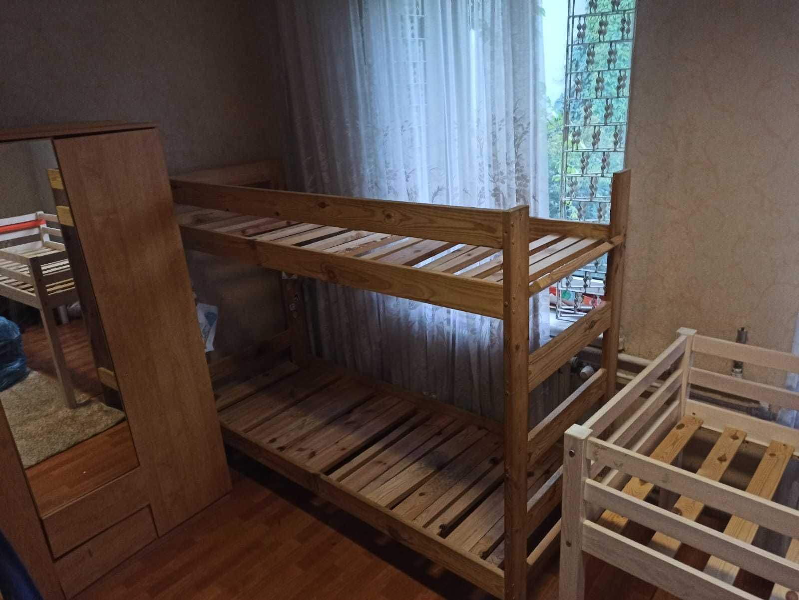 Łóżko piętrowe 3 szt. DREWNO
