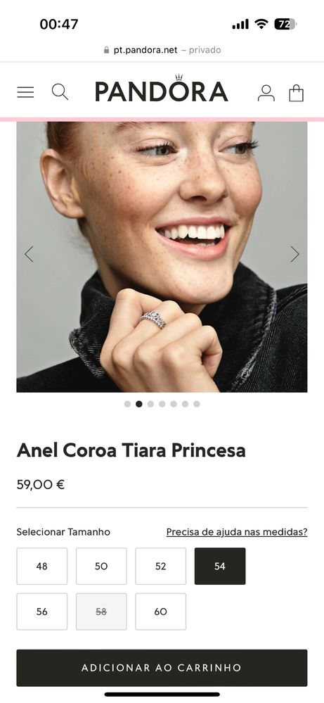 Anel princesa pandora rose gold