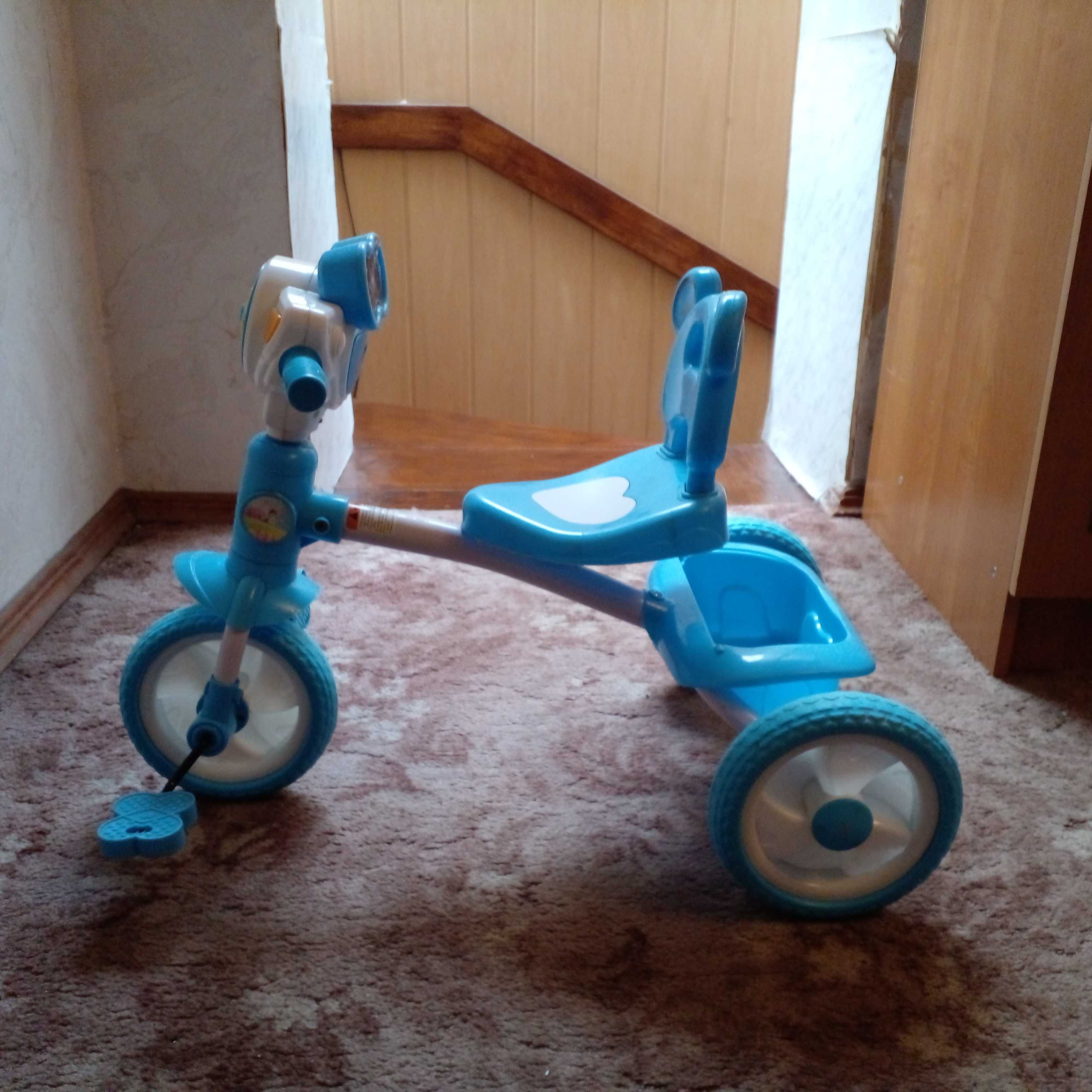 Велосипед детский(Голубой) с музикой.