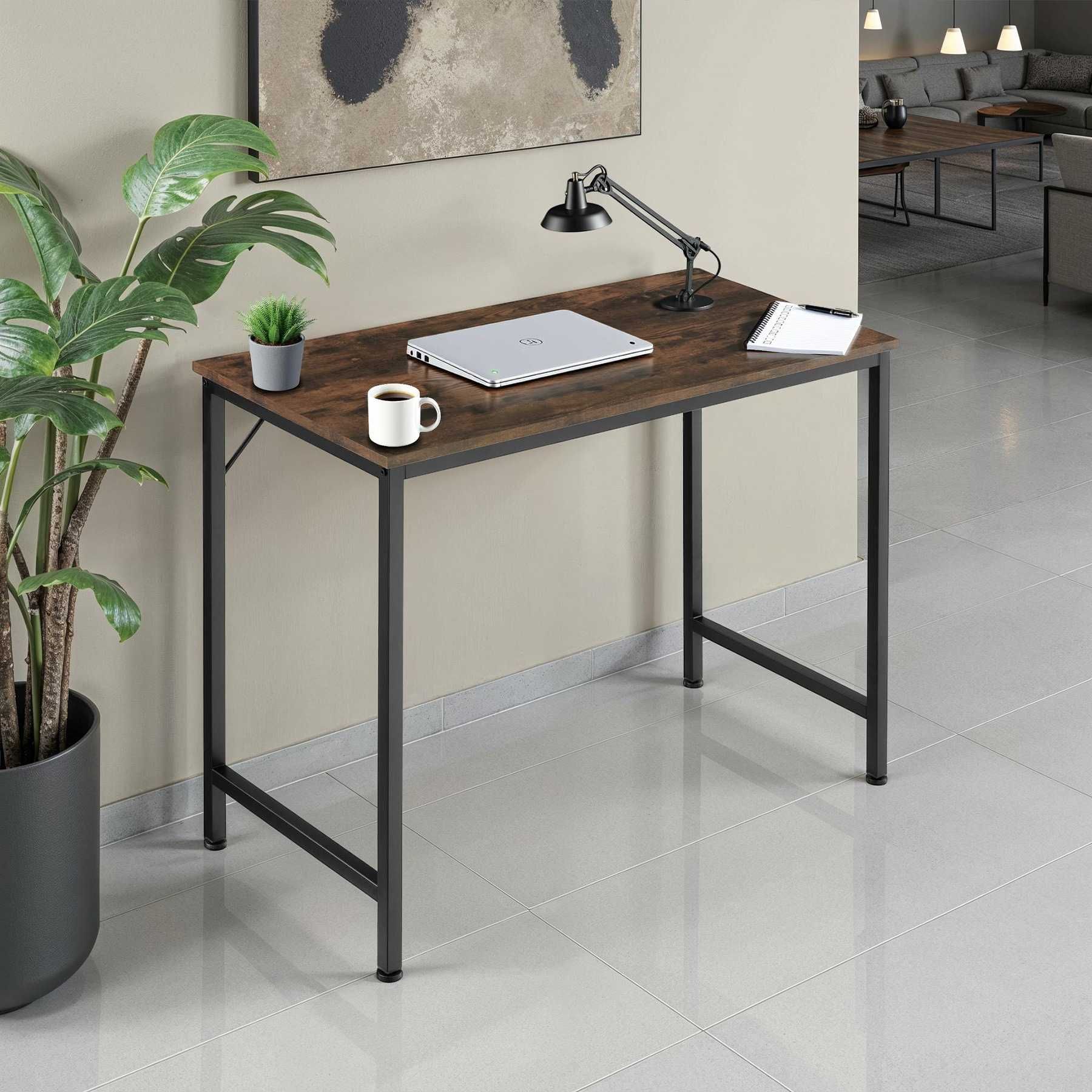 Biurko Jenkins industrialny ciemny 100 cm OUTLET