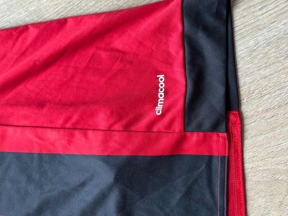 Koszulka Adidas ClimaCool rozmiar XL – czerwono-czarna, paski