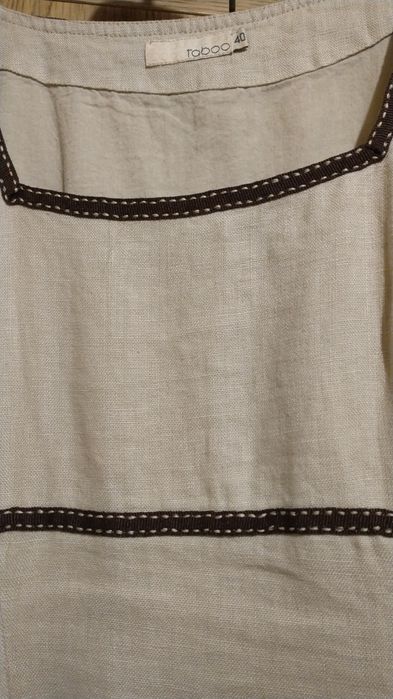 Komplet lniany : żakiet z sukienką