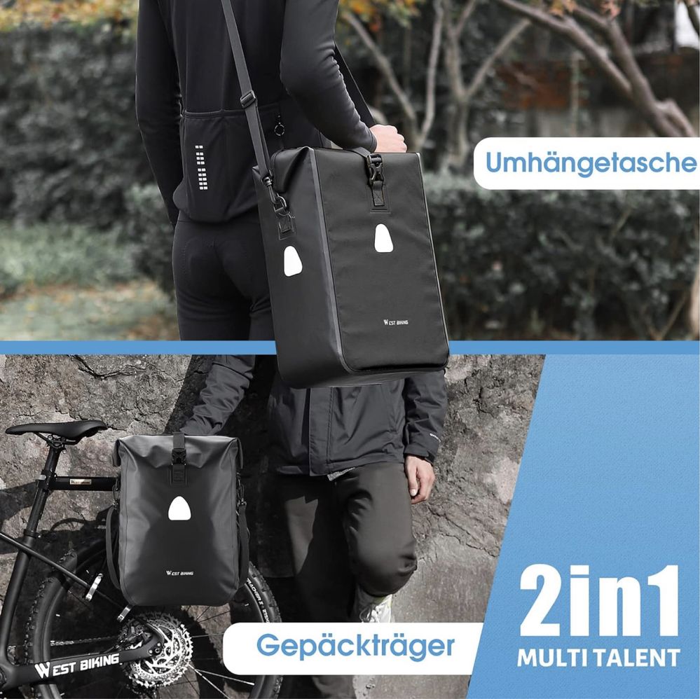 Nowa WESTGIRL torba, sakwa rowerowa, 2w1, wodoodporna, 18l, lekka!