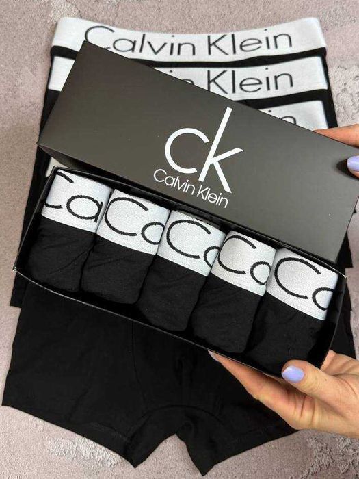 Набір чорних трусів Calvin Klein серія White. Мужские боксеры/трусы
