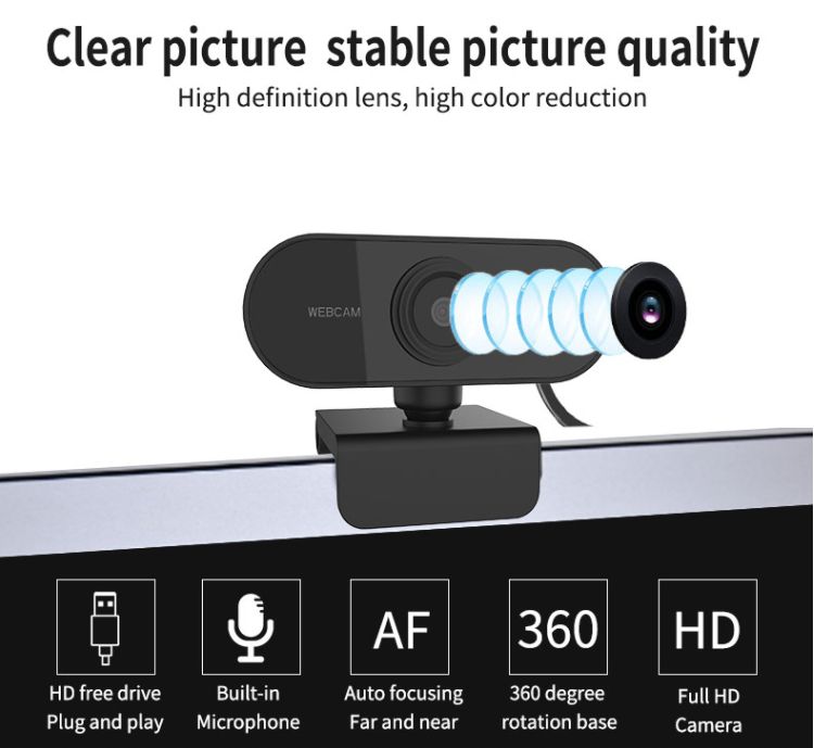 Webcam Full HD 1080p c/ Microfone