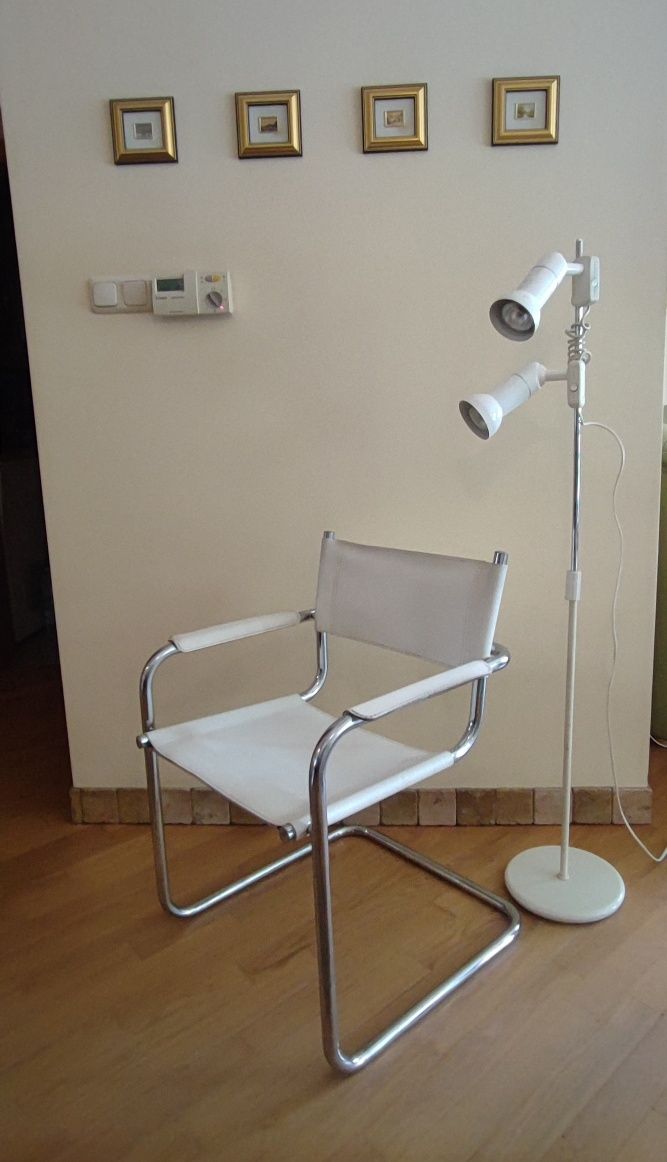 Krzesło skóra chrom Mart Stan Bauhaus Modernizm