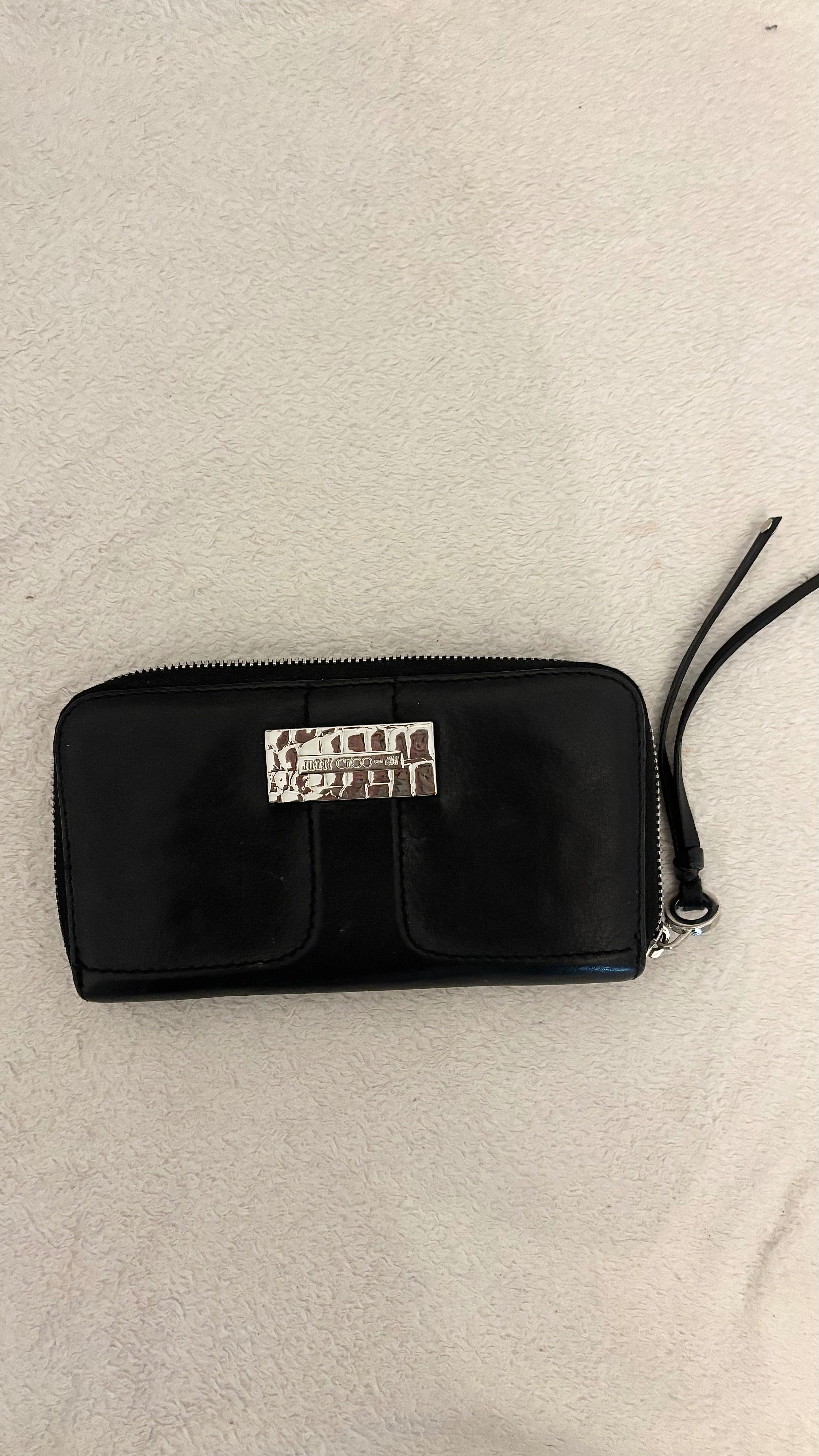 Portfel Jimmy Choo  skórzany czarno