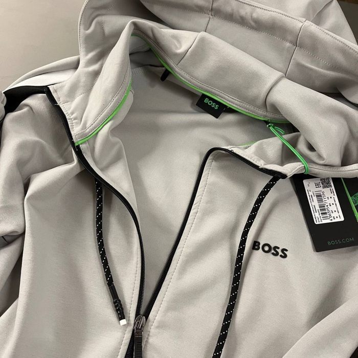 HUGO BOSS мужской спортивный костюм серый оригинал зип худи штаны