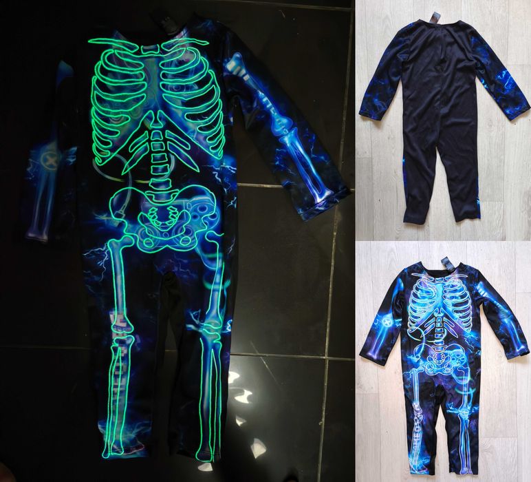 Ідеал F&F 2-3 скелет світиться кігурумі хеловін карнавал костюм дитячи