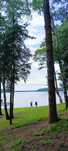 Domek letniskowy z widokiem na jezioro  Mazury las jezioro