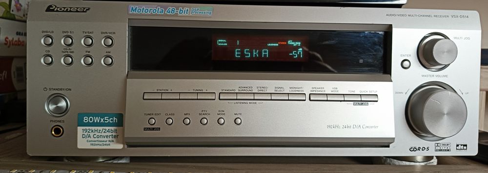 Pionieer VSX-D514, amplituner kina domowego 5.1, pilot.
