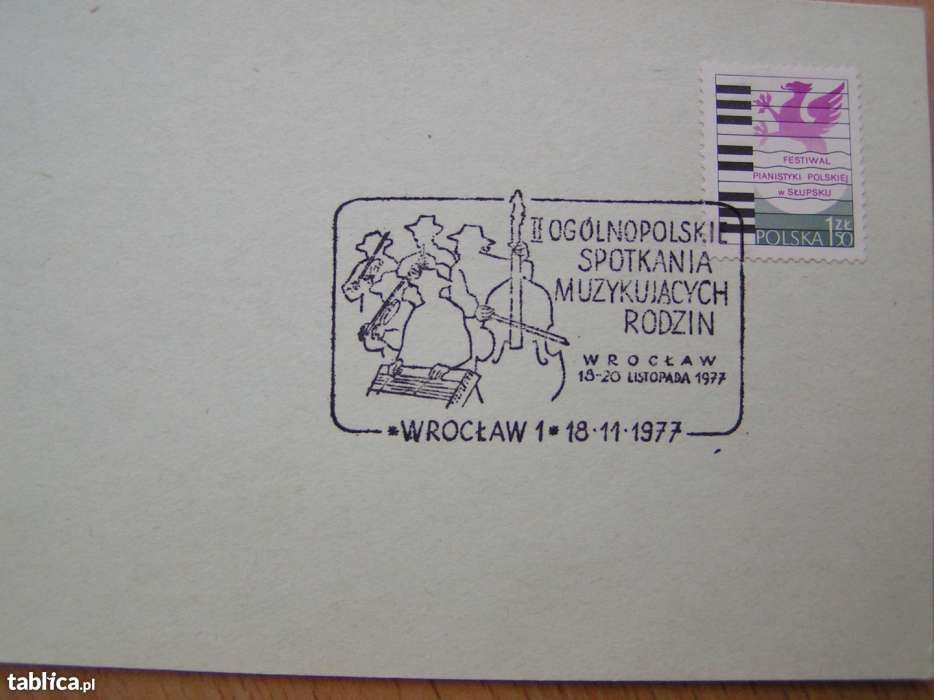 Karta pocztowa ze znaczkiem i stemplem okolicznościowym (Wrocław 1977)